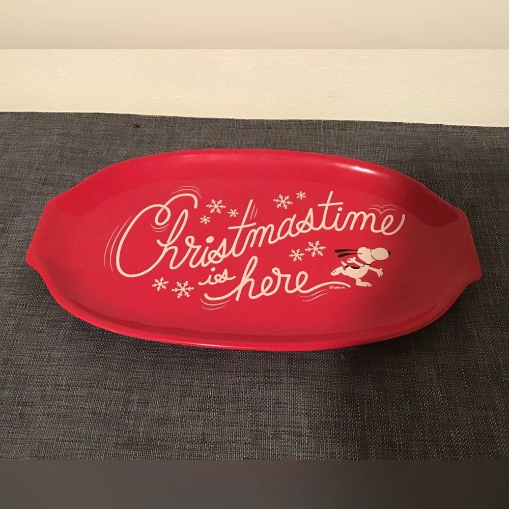 Hallmark “Snoopy” Peanuts Christmastime Is Here Serving Platter - NEW